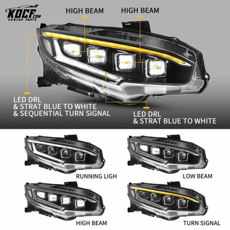 2018-2022 Honda Accord LED Headlights Front Lights Assembly