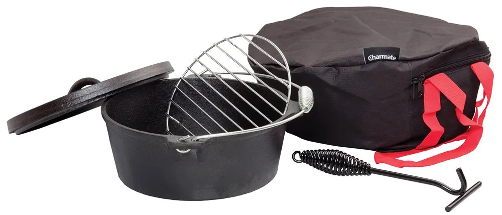 4.5 QUART ROUND CAST IRON CAMP OVEN KIT