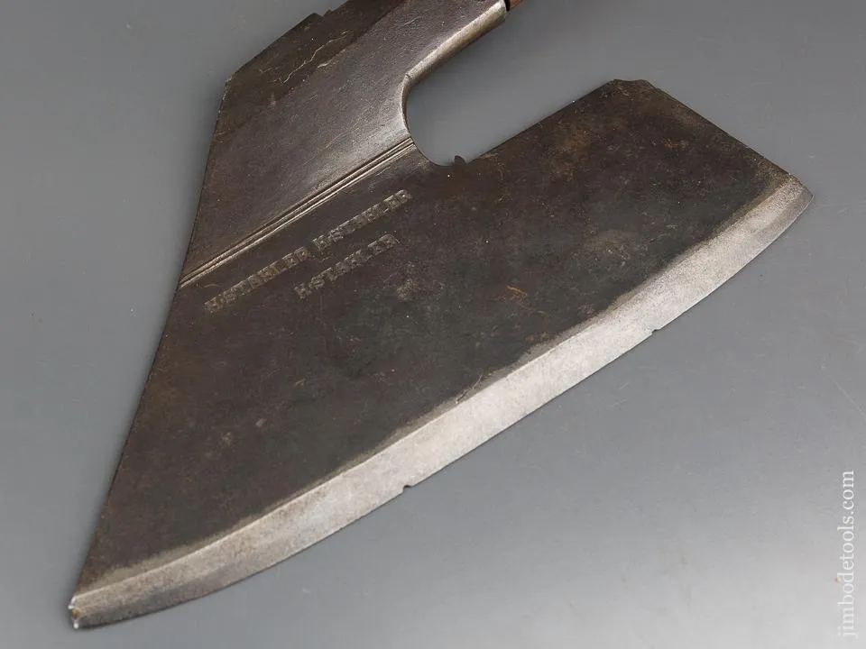 An UNPRECEDENTED Pair of Right and Left Hand Pennsylvania Goose Wing Axes by H. STAHLER! - 84499U - AS OF JAN. 10