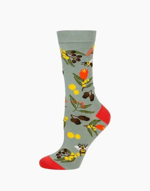 Bamboozld: Womens Gumnuts Bamboo Sock - Light Khaki