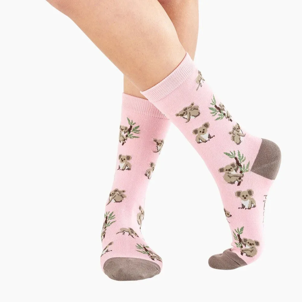 Bamboozld: Womens Koala Pink Bamboo Sock