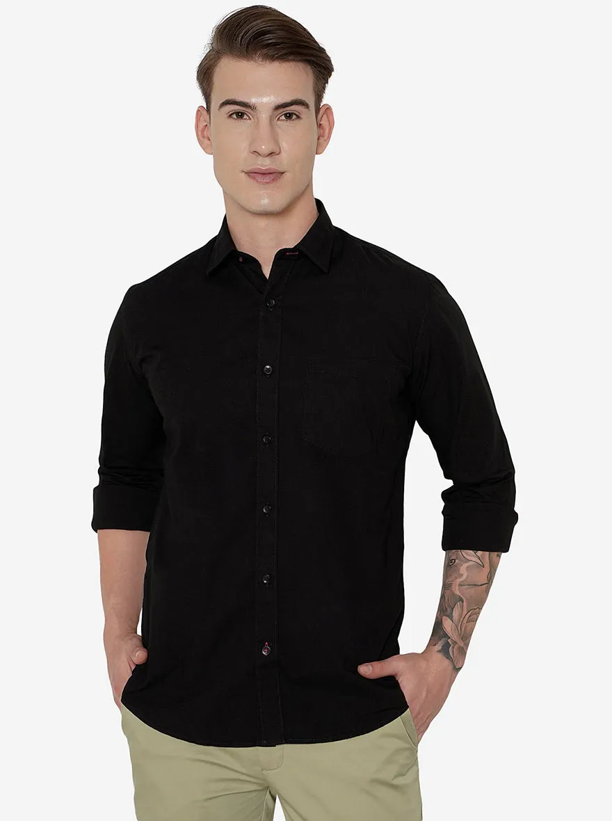 Black Checked Smart Fit Casual Shirt | Greenfibre