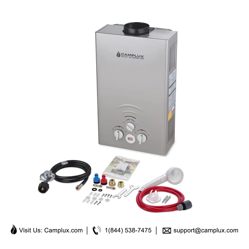 Camplux Gray Propane Portable Tankless Water Heater - 8L 2.11 GPM