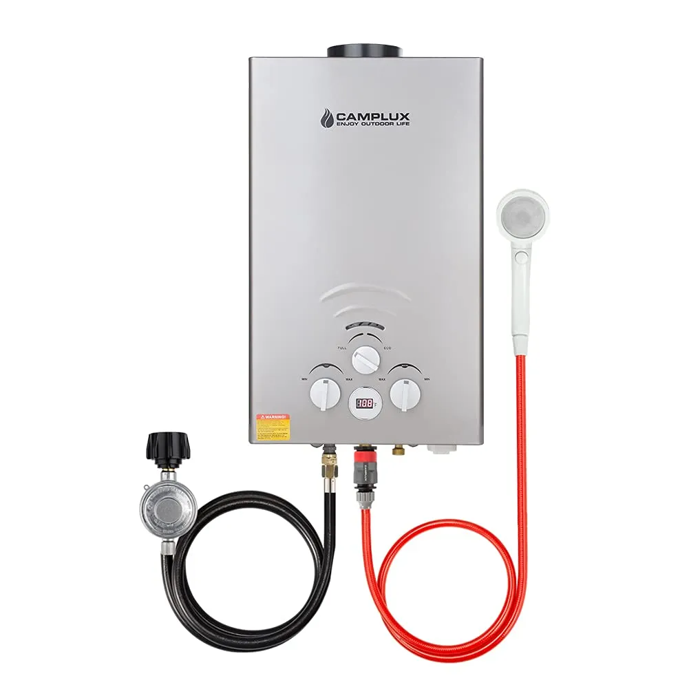 Camplux Gray Propane Portable Tankless Water Heater - 8L 2.11 GPM