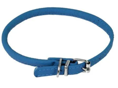 Dogline Soft Leather Rolled Round Dog Collar