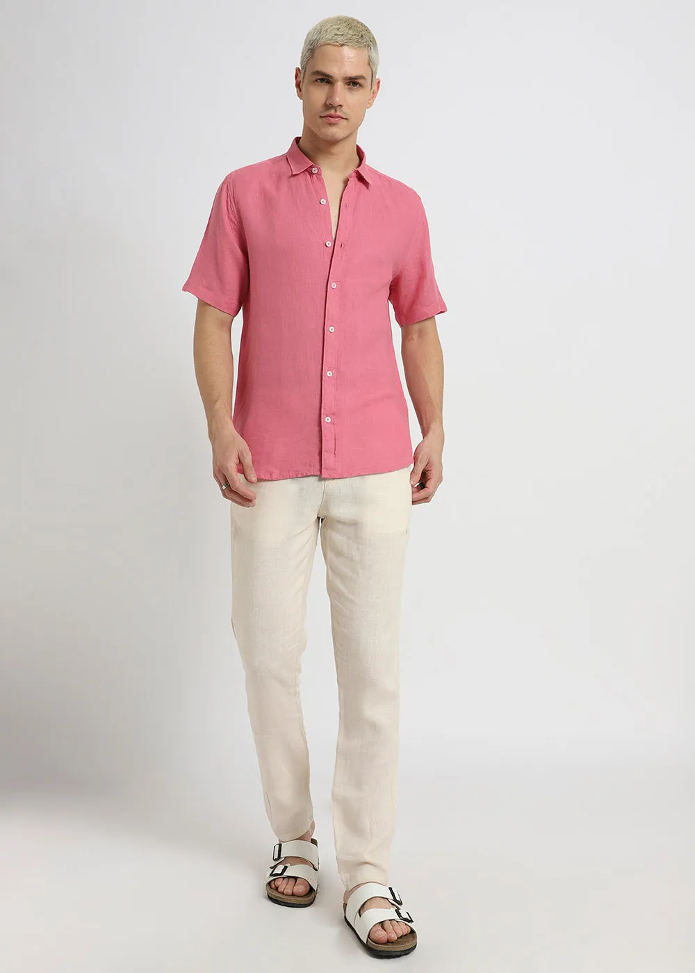 Fandango Pink Pure Irish Linen Shirt