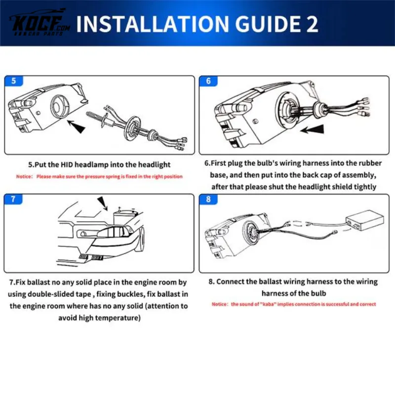 H7 D2H HID/Xenon headlight Bulbs with Ballast High/Low Beam 12V 35W/55W 6000K White Compatible with VLAND headlights