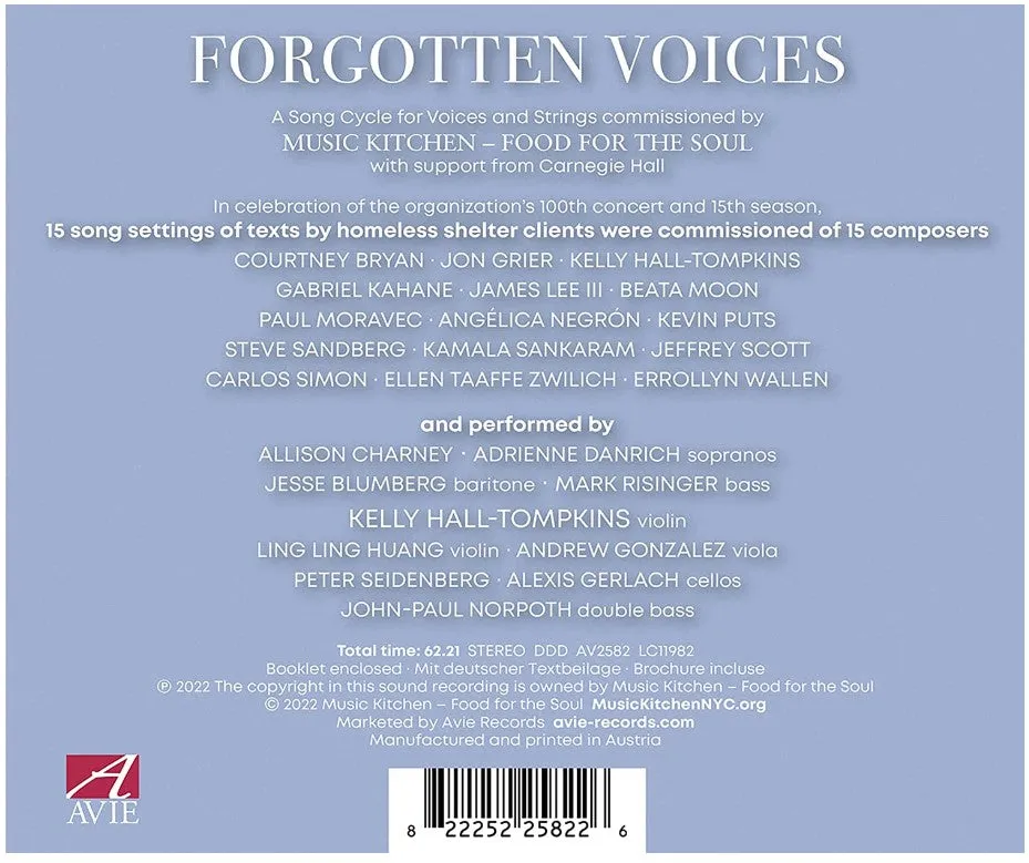 Kelly Hall-Tompkins | Forgotten Voices: A Song Cycle for Voices and Strings