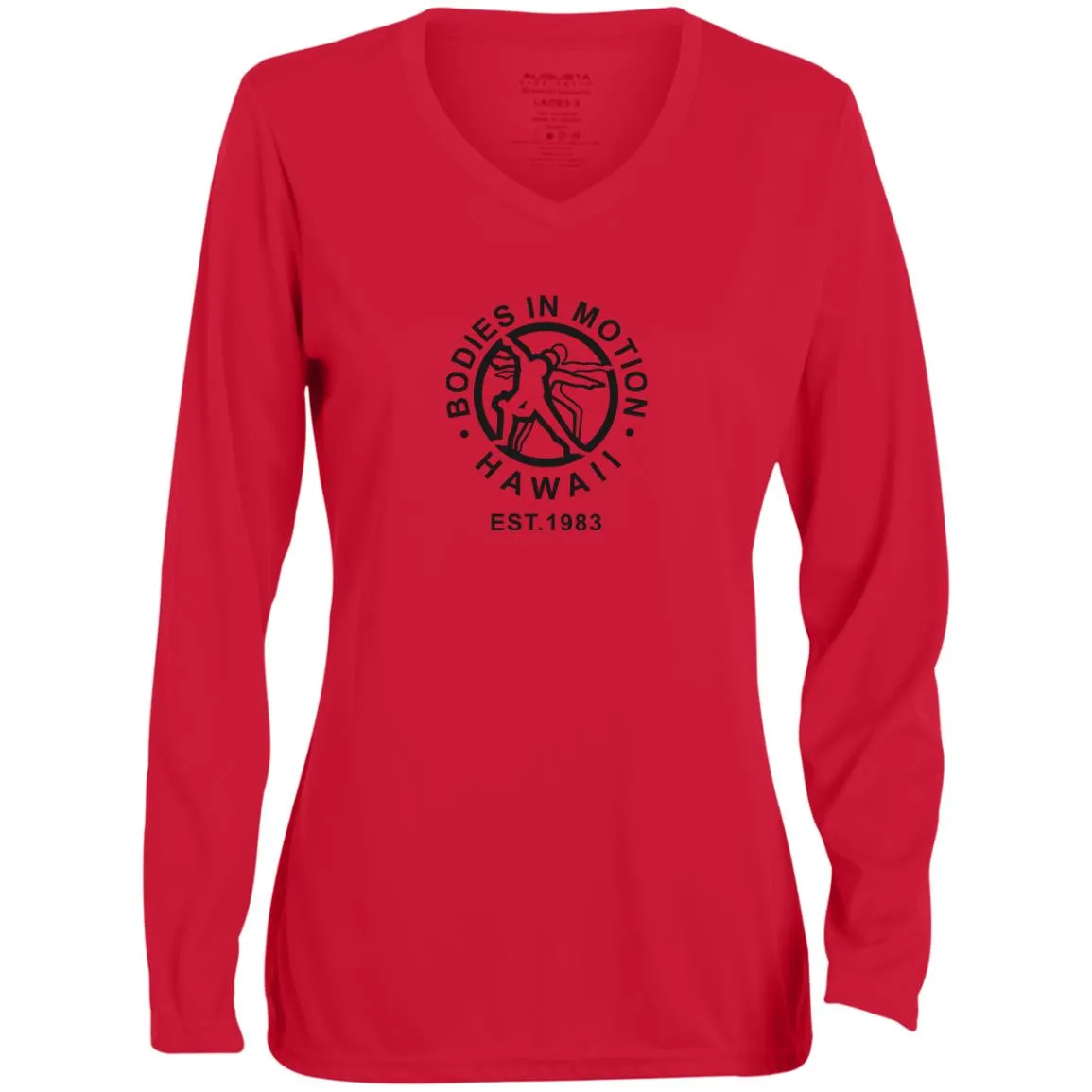 Ladies' Moisture-Wicking Long Sleeve V-Neck Tee