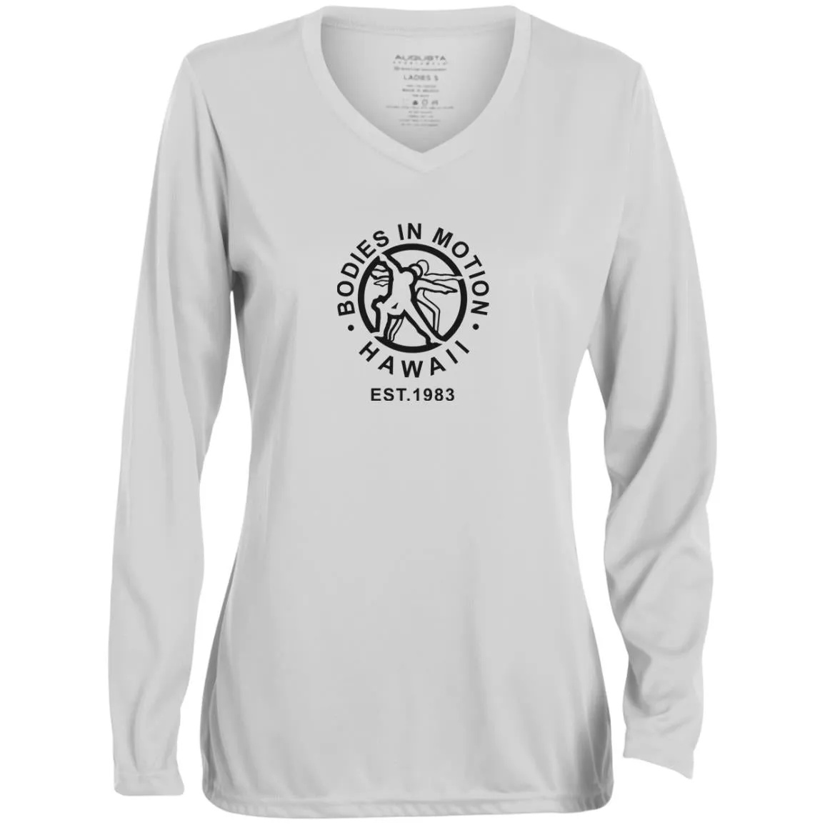 Ladies' Moisture-Wicking Long Sleeve V-Neck Tee