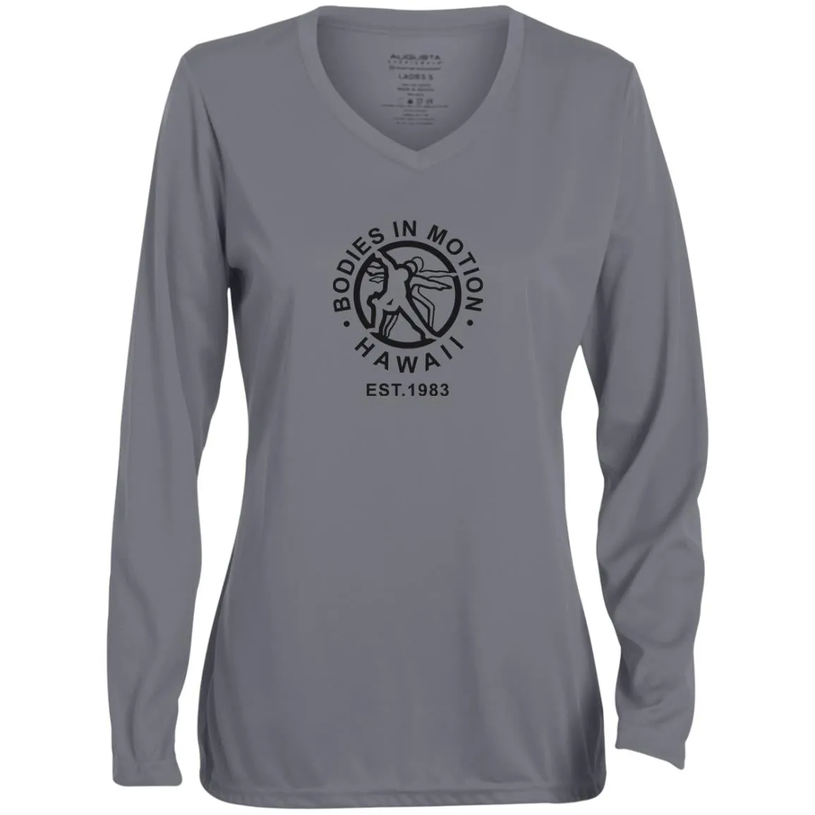 Ladies' Moisture-Wicking Long Sleeve V-Neck Tee