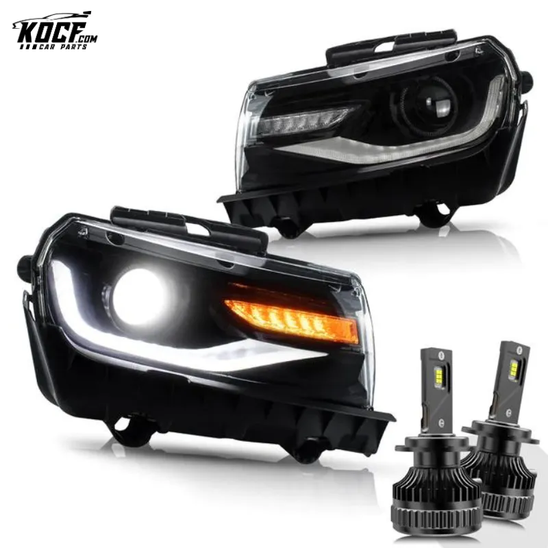 LED Dual Beam RGB Headlights For Chevrolet Camaro 2014 2015 Headlamps Assembly