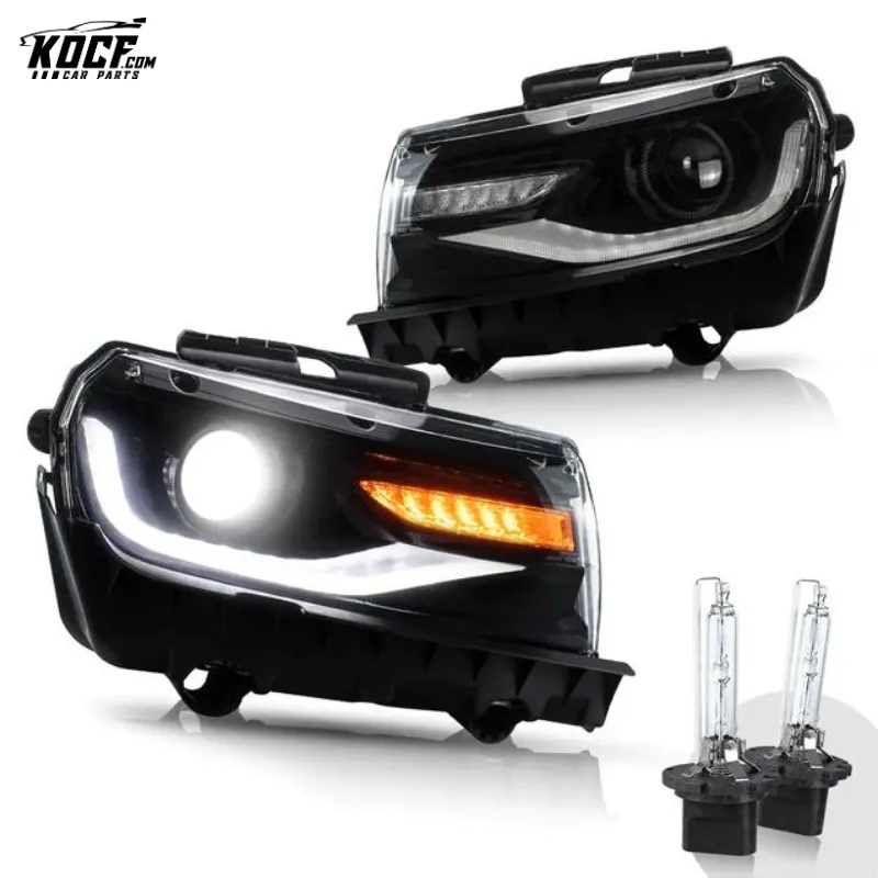 LED Dual Beam RGB Headlights For Chevrolet Camaro 2014 2015 Headlamps Assembly