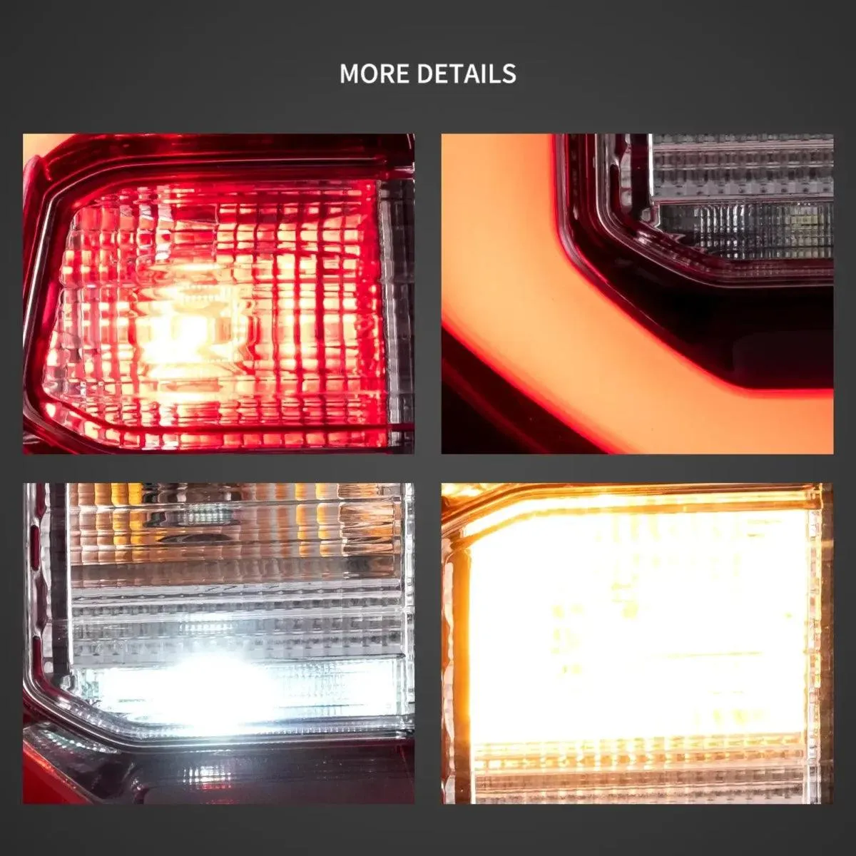 LED Tail Lights Assembly With Dynamic Welcome Lighting For 2015-2022 Toyota Hilux SR5 8th Gen (GUN125, GUN126R)