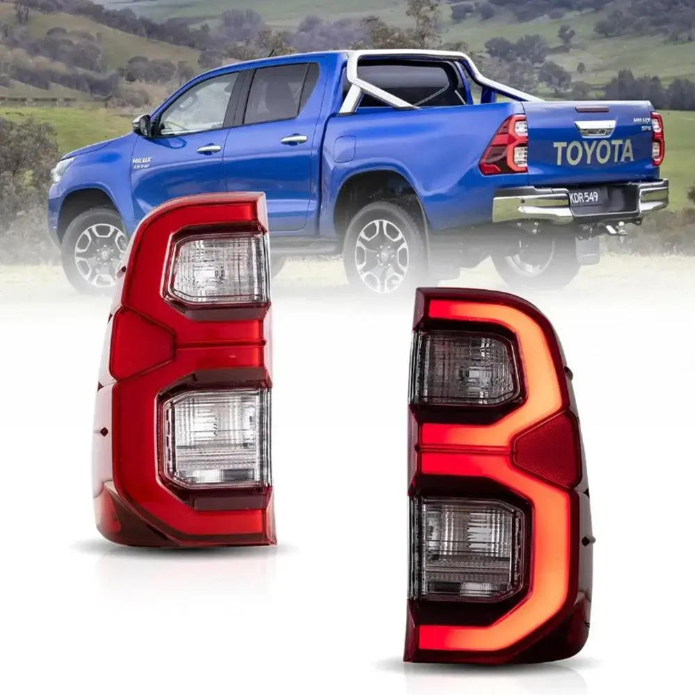 LED Tail Lights Assembly With Dynamic Welcome Lighting For 2015-2022 Toyota Hilux SR5 8th Gen (GUN125, GUN126R)