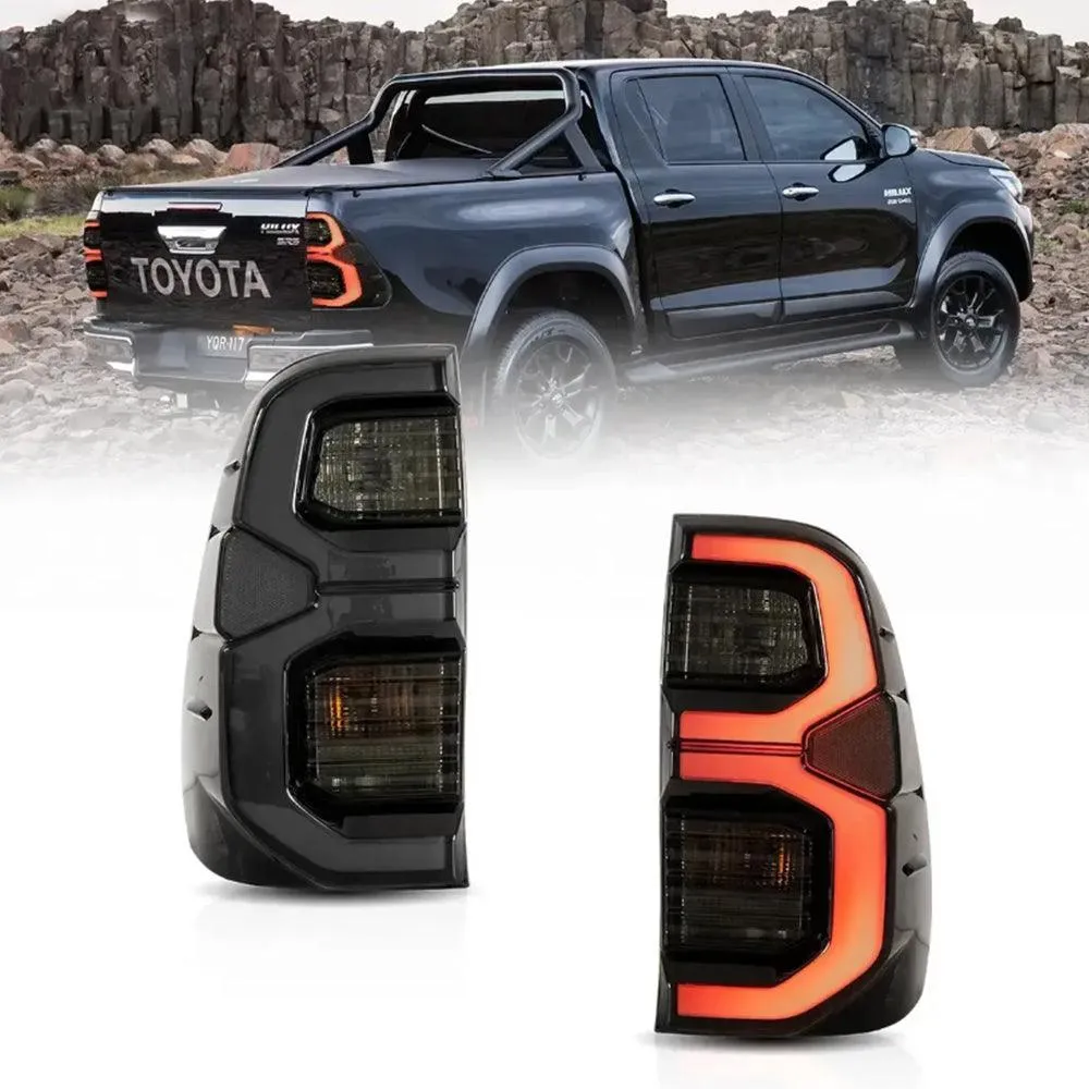 LED Tail Lights Assembly With Dynamic Welcome Lighting For 2015-2022 Toyota Hilux SR5 8th Gen (GUN125, GUN126R)