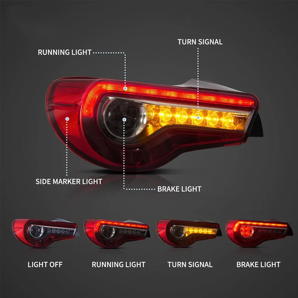 LED Tail Lights Assembly With Sequential Turn Signal For 2012-2021 FR-S/BRZ/GT86 1th Gen (ZN6/ZC6)