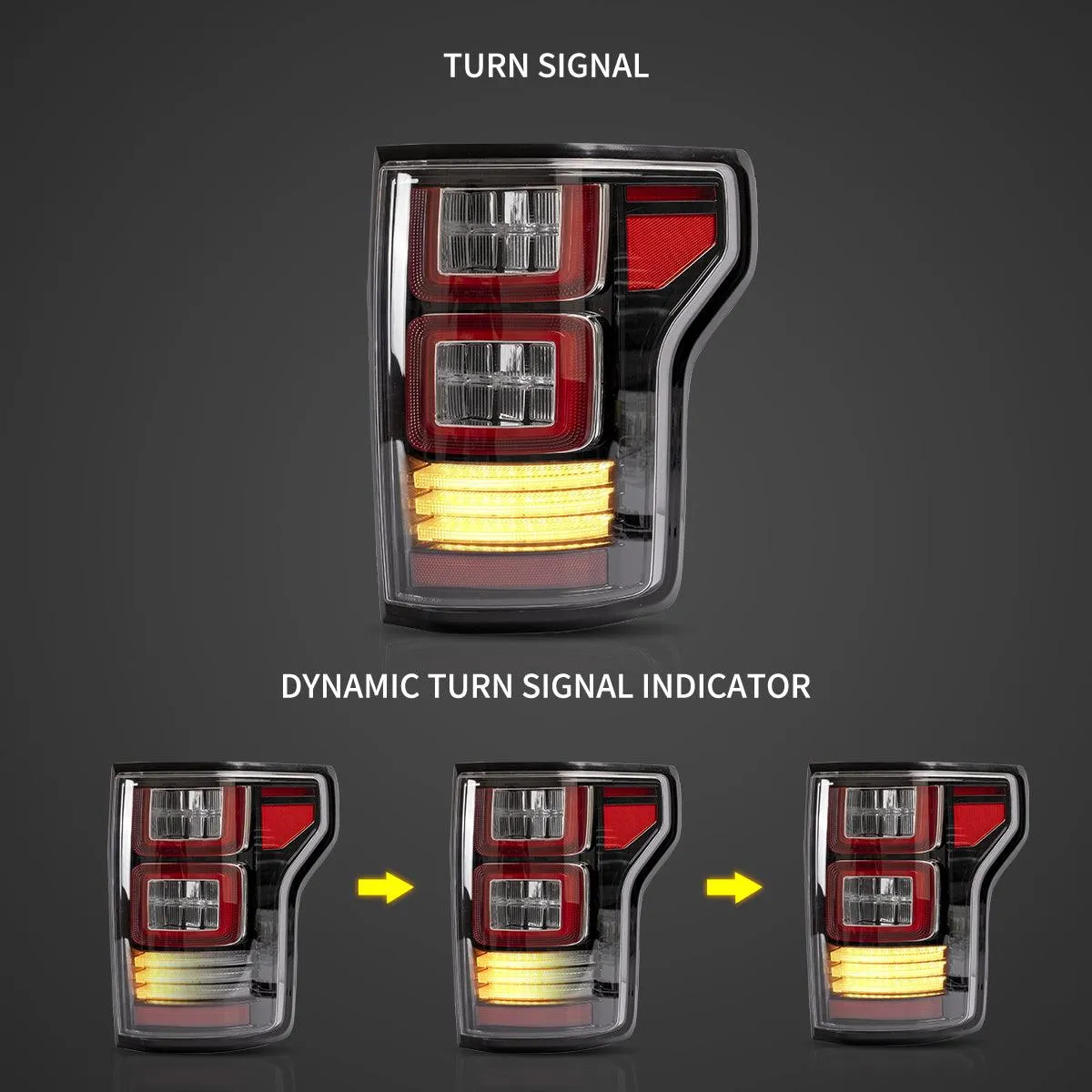 LED Tail Lights Assembly With Sequential Turn Signal For 2015-2020 Ford F150 13th Gen (P552)