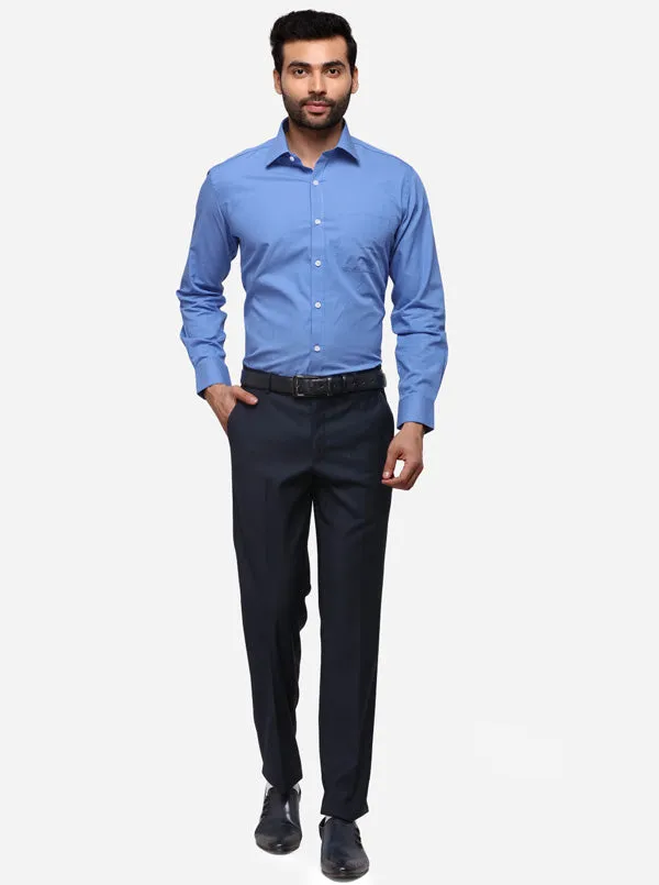 Light Blue Solid Regular Fit Formal Shirt | JadeBlue