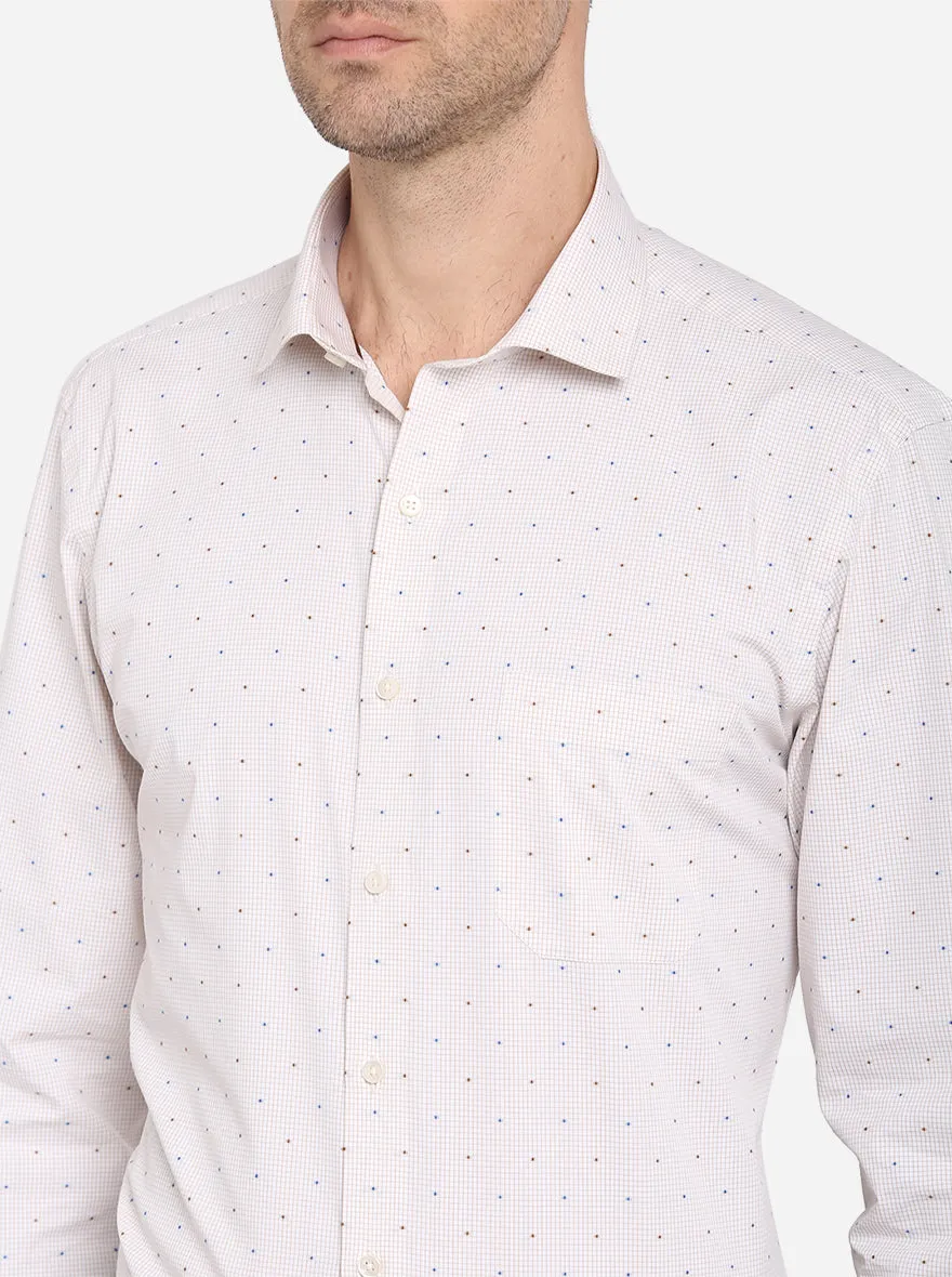 Light Pink Checked Regular Fit Formal Shirt | Greenfibre