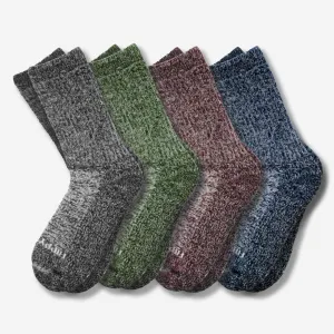 Merino Wool Marled Crew Socks 4-pack (LARGE)