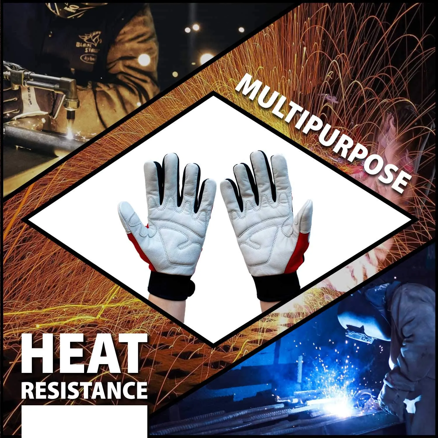 MIG Welding Gloves With Loop Closure, Fire Resistant - Bison Life