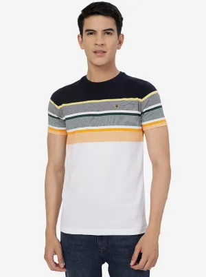 Multicolor Striped Slim Fit T-Shirt | JadeBlue