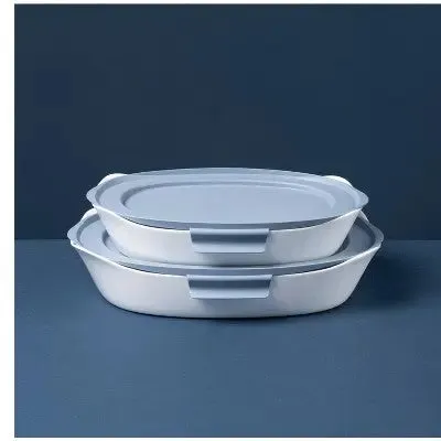 Open Box - Rubbermaid DuraLite Glass Bakeware 4pc (1.5qt and 2.5qt) Baking Dish Set with