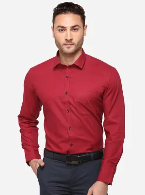 Ruby Red Dobby Slim Fit Formal Shirt | Greenfibre