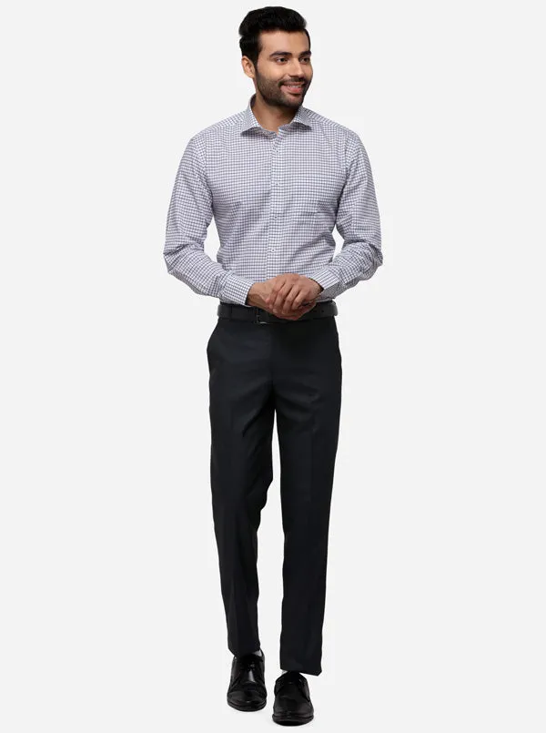 White & Black Checked Regular Fit Formal Shirt | JadeBlue